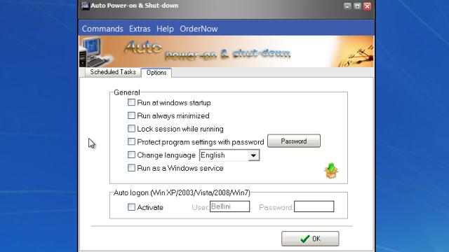 auto poweron and shutdown serial key