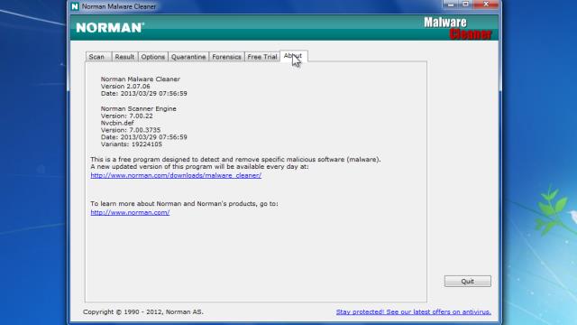 Norman Malware Cleaner 2.08.07