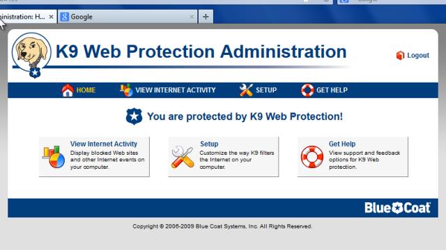 k9 web protection default password